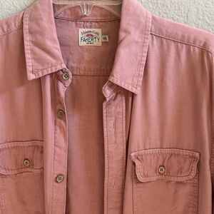 Faherty Coral Pink Casual Button Down Shirt